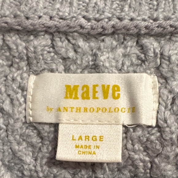 Mauve Anthropologie Gray Cable Knit Layered Shirt Sweater - Picture 5 of 15